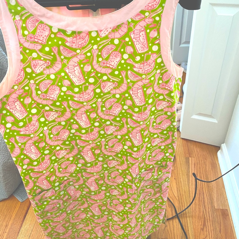 Vintage Lilly Pulitzer shrimp cocktail shift dress